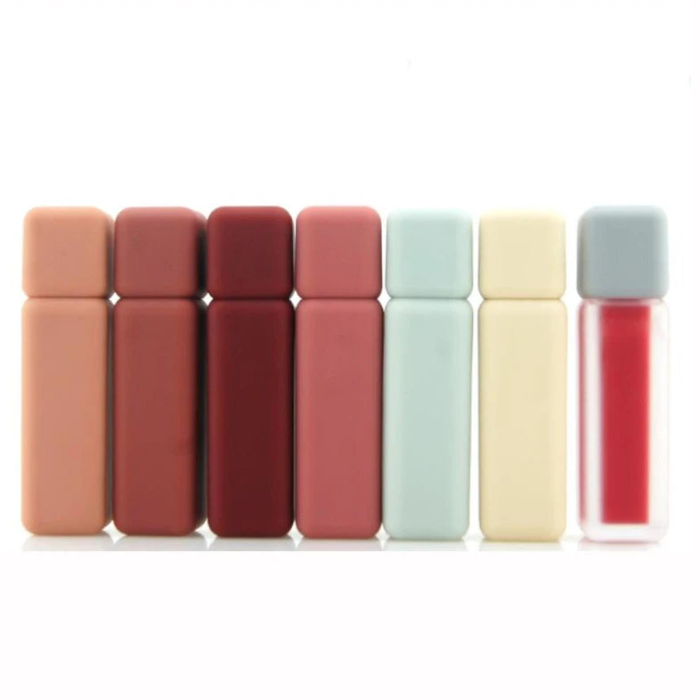 Wholesale Empty 5ml Cosmetic Lipstick Packaging pink Matte Empty Plastic square Shape Custom Lipgloss Tubes