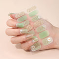 Popular Full Customization 3D Nail Wraps Rhinestone Charms Heart Design Gold Glitter Stamping Summer Outdoor Houses Nail Sticker