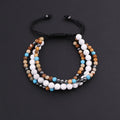 New Design Men Jewelry Multi Strand Natural Stone Beads Custom Logo Friendship Bracelet JBS11418