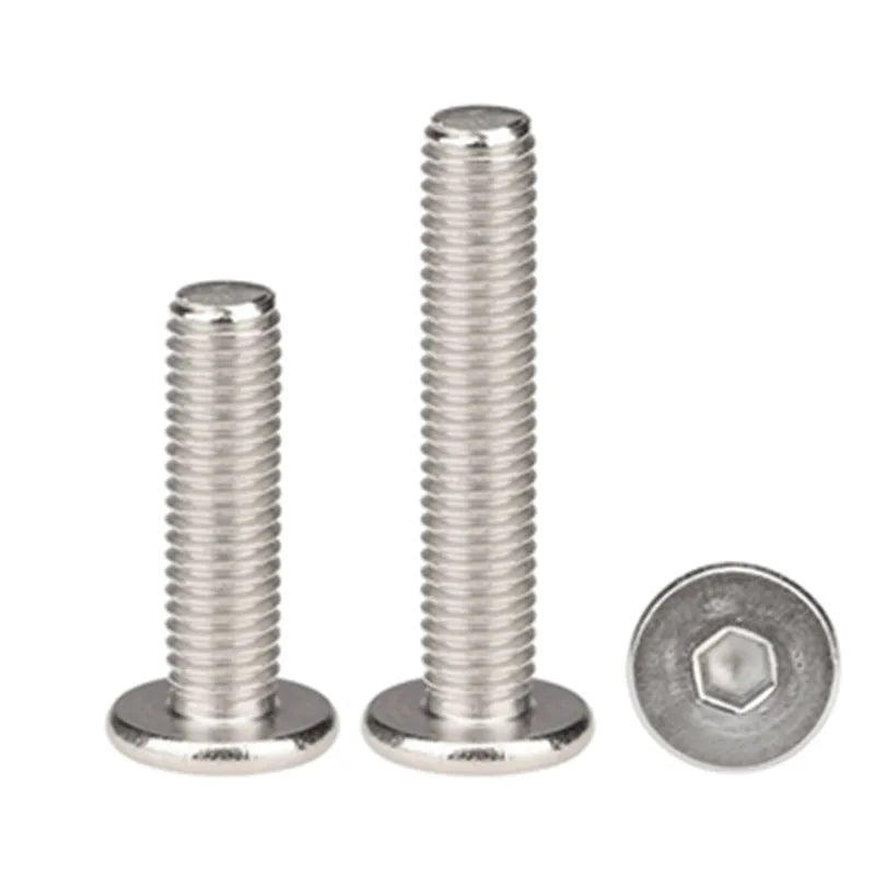 Large Thin Cheese Head Screws M1.6-M6 SUS304 Allen Hex Hexagon Socket Ultra Thin Flat Wafer Head Machine Screw Bolt