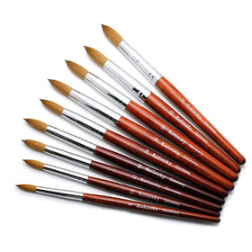 Kolinsky Hair Acrylic Custom logo Art Dust Detail Liner Finger Nail Brush Size 10 for Nails Manicure Salon Tools