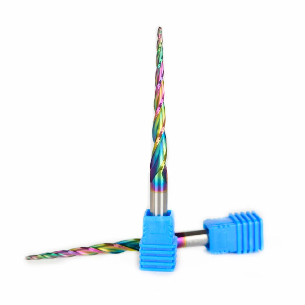 Weix Extreme Uselife 2/3/4 Flutes 1/4 Diameter Tapered Ball Nose End Mill Woodworking Route Bit