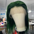 Glueless 100% Human Hair Full Lace Wig 360 Lace Frontal Wigs for Black Women Green bob Hd Transparent Lace Front Human Hair Wigs