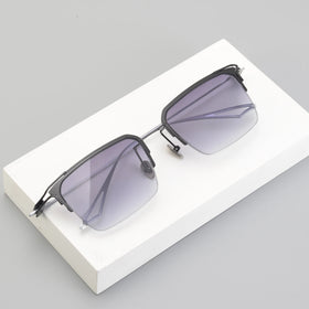 New High-end Men's Half-frame Pure Titanium Sunglasses Fashionable Business Half-frame Polarized Glasses Wholesale