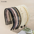 ShangHai Full Diamond Baroque Headbands Wave Winding Crystal Thin Hair Hoop Bridal Headwear Pearl Head Hoop Women Hair Accessory