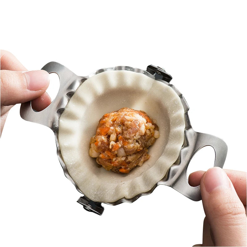 18/8 Stainless Steel Dumpling Maker Set Manual Empanada Press Dumpling Wrappers Mold(Small)