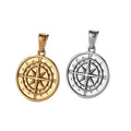 London Hot Compass Pendant Non Tarnish Stainless Steel 18k Gold Angel Wing Charm Women Men Travel Jewelry North Star Pendant