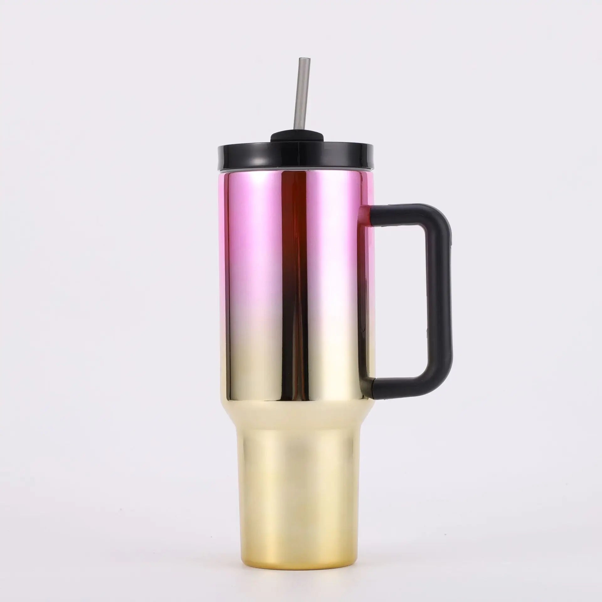 40oz Stainless Steel Double Wall Vacuum Insulated Travel Tumbler Mug with Straw & Handle 6-12hr Thermal Insulation BPA Free