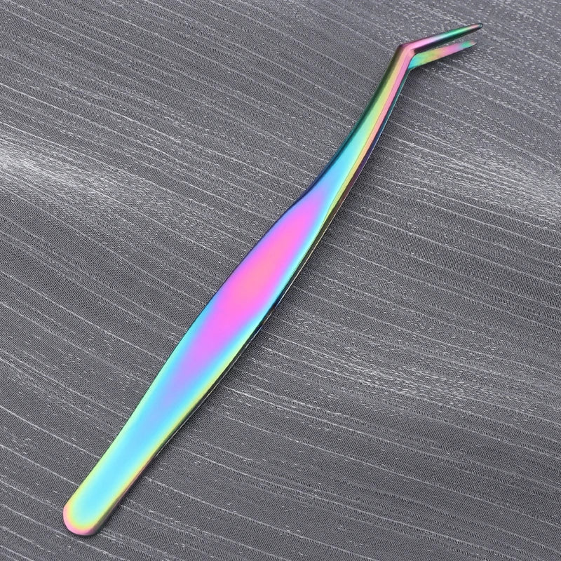 Lash Eyelash Extension TweezersLashes TweezersSlender Metallic Luster Good Cross Resilience Eyelash Butterfly Clip Tweezer