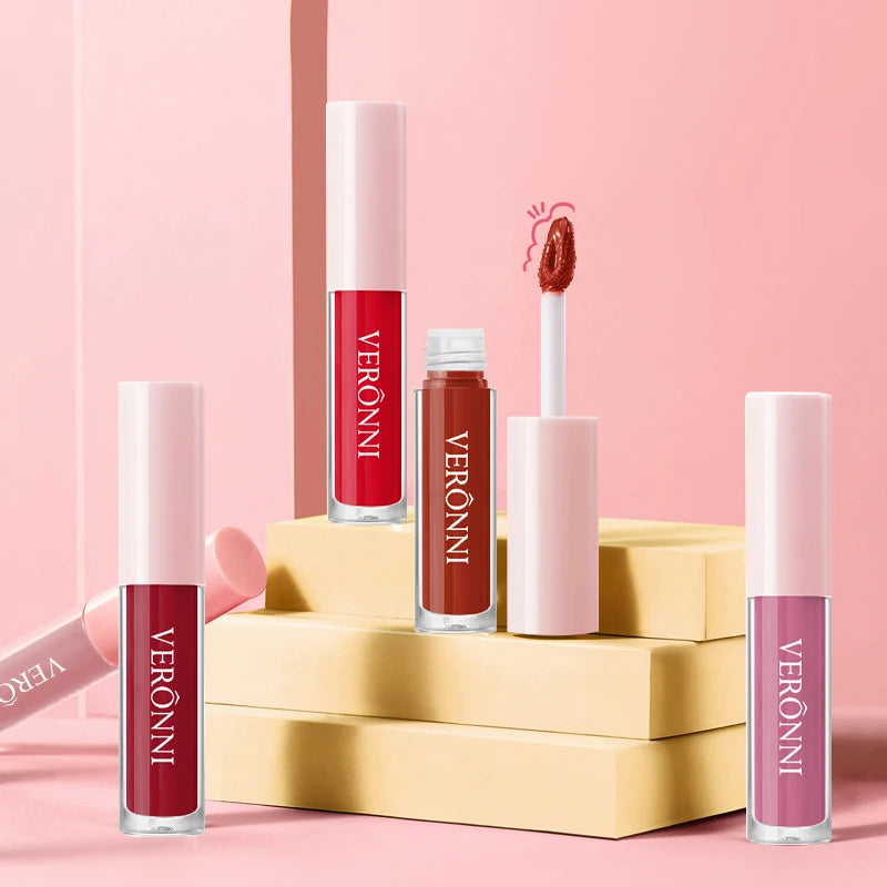 Wholesale 12-Color Red Matte Lipstick with Long-lasting Moisturising Effect Mineral-Infused Lip Gloss for Women's Makeup