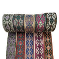 Manufacture 2 Inch Ethnic Woven Polyester Jacquard Ribbon Embroidered Pattern Webbing Wholesale Jacquard Strap Webbing for Bag