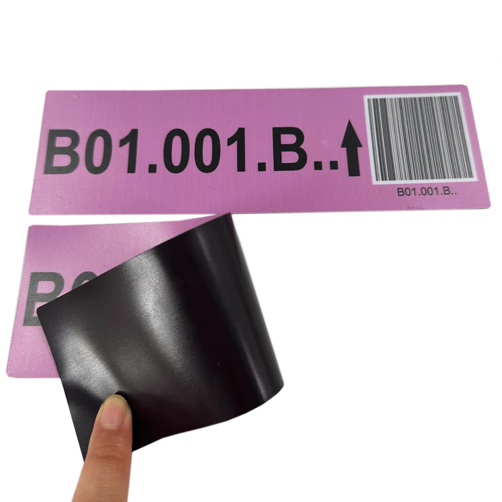 Custom Printed PET Plastic Adhesive Sticker Dry-Erase Magnetic Warehouse Barcode Labels Personalized Name QR Code Erasable