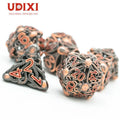 For Udixi RPG Polyhedral Dungeons and Dragons Octopus Hollow Metal Dice Set Durable and Unique Packed in a Metal Box