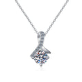 Exquisite Fine Jewelry Square Moissanite Diamond Necklace 925 Sterling Silver Heart Pendant Necklace