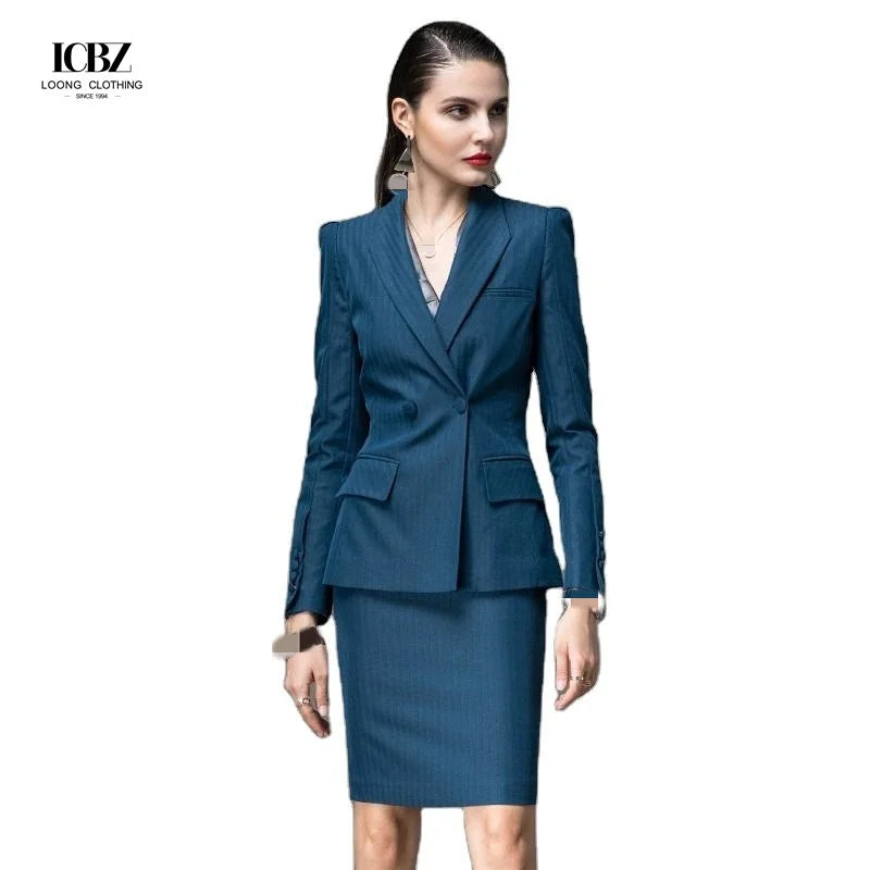 LCBZ New Design Women Business Suits for Women and Ladies Slim Female Autumn Dress Womens Fitted Business