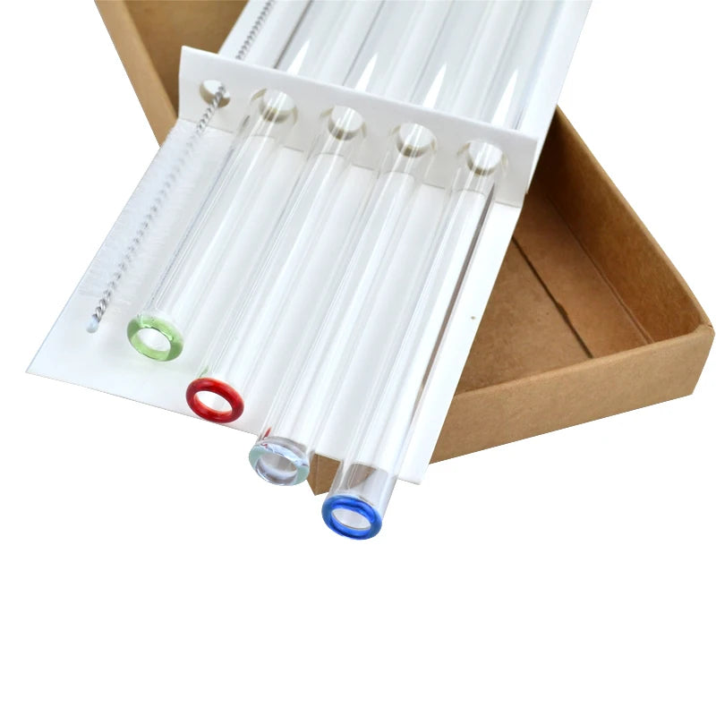 Bubble Tea Reusable Boba Straw Color Ring Custom Design Best Selling Products Offered Glass Straw Top Seller 2023