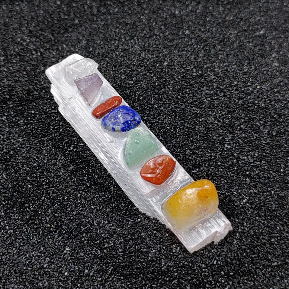 DIY Well-welcomed Rectangle Shape Chakra stones Plaster Healing Stick Pendant for crystal gift pendant