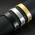Aimgal 10mm Five-Bead Bracelet 18K Gold-Plated 316L Stainless Steel Custom Laser Engraved Logo Waterproof Non Tarnish Wholesale