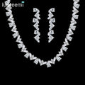 LUOTEEMI Fashion Ice Out Designer Necklace Charm Accessory Women's Earring Dubai Jewelry Set Jewellery