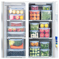 LIHONG Modern BPA-Free Plastic PET Kitchen Fridge Bins Freezer Refrigerator Organizer Stackable Food Storage Containers