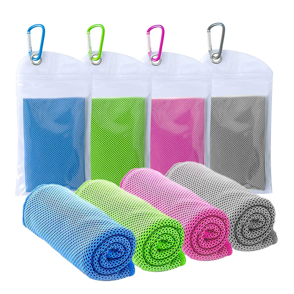 Quick-Dry Cooling Gym Running Sports Towel Eco-Friendly Ice Feeling with High Sweat Absorption Plain Style