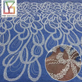 French Bridal Beaded Lace 100% Polyester Embroidered Tulle Fabric Wedding Dress Beads Laces Fabrics for Women