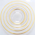 13Inch Wedding Decoration Clear Dinner Plates Restaurant Dinnerware Gold Black Rim Glass Shape Chargers Plate