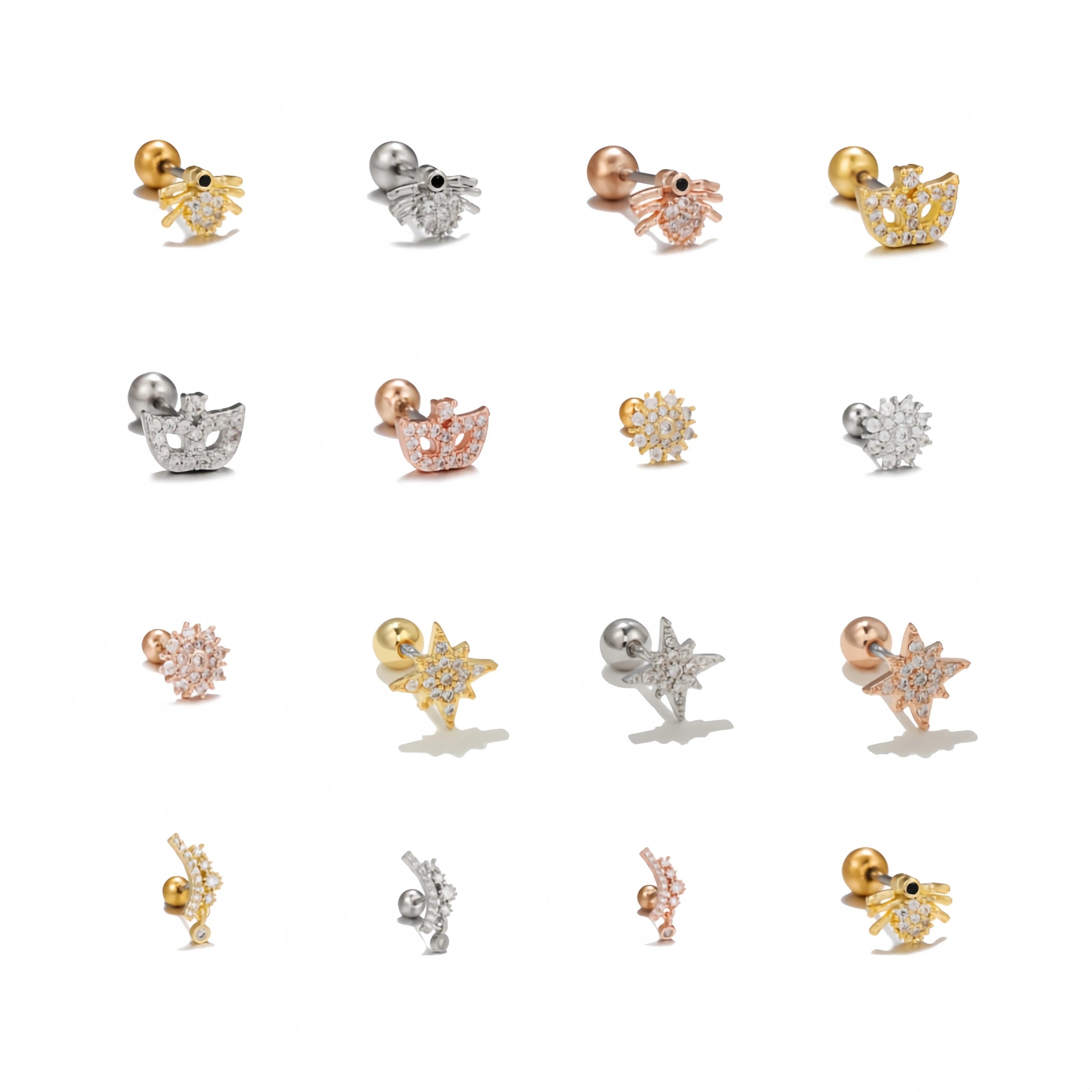 Classic 3A Zircon Titanium Stud Earrings Hypoallergenic Flat Back Lightweight Timeless Everyday Piercing Jewelry