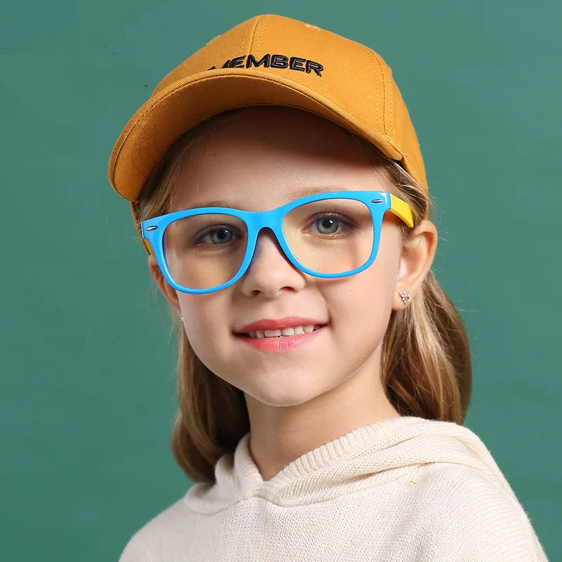 Hot Sale Fashion Custom Logo Kids Clear Computer Glasses Gaming Transparent Eyewear Anti Blue Light Glasses Kids