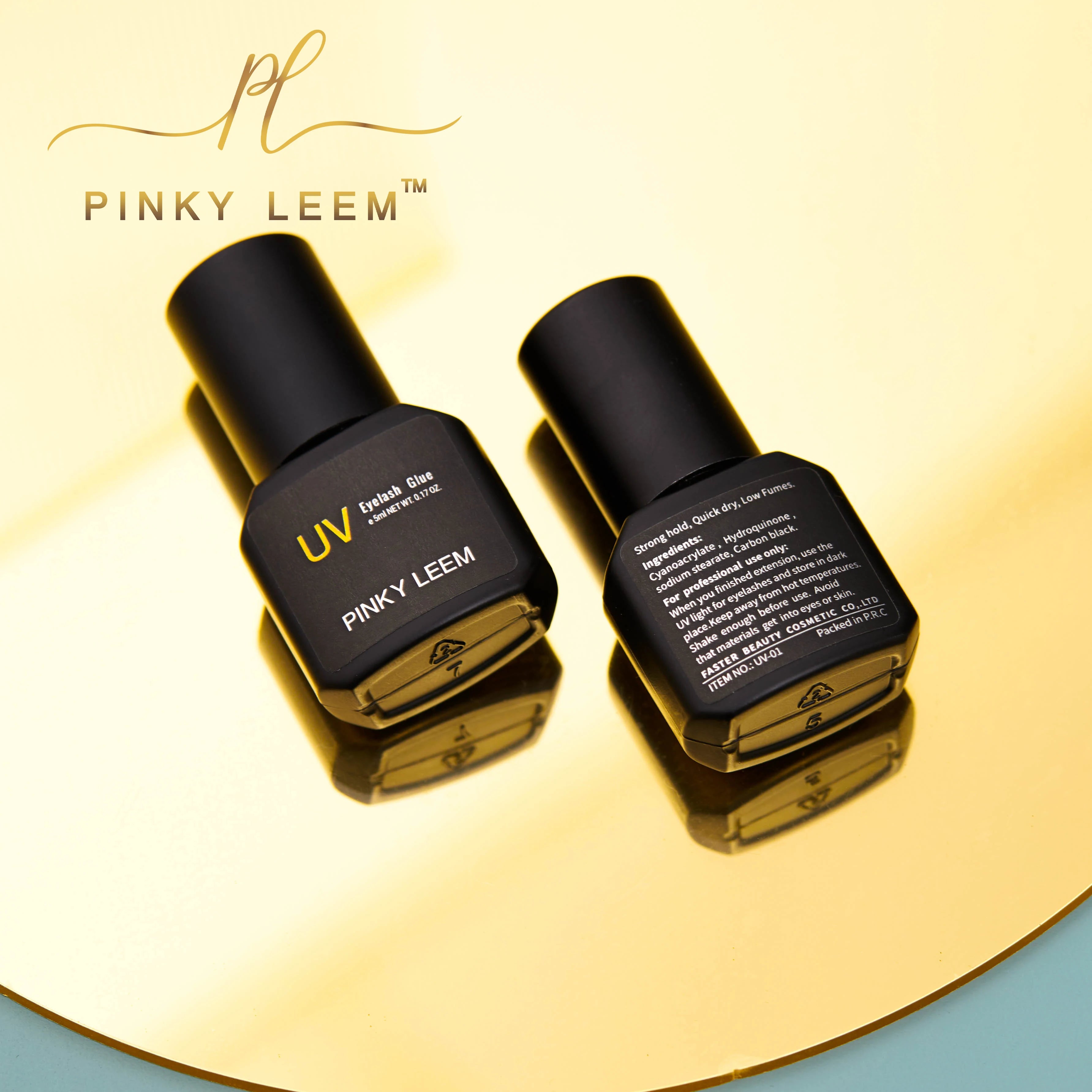 Pinky leem Custom High Quality Lash Glue logo Personal Label Eyelash Adhesive Personalised Non Shake Organic Uv Eyelash Glue