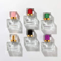 Luxury Design Screw Neck Glass Spray Perfume Bottle Empty 30ml  Shape Clear Glass Perfume Bottles With 6 Colors Caps