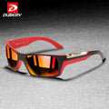DUBERY Official Polarized Sunglasses Men UV400 Protection Sport Wrap Reinforced D186 PC Frame Red/Blue