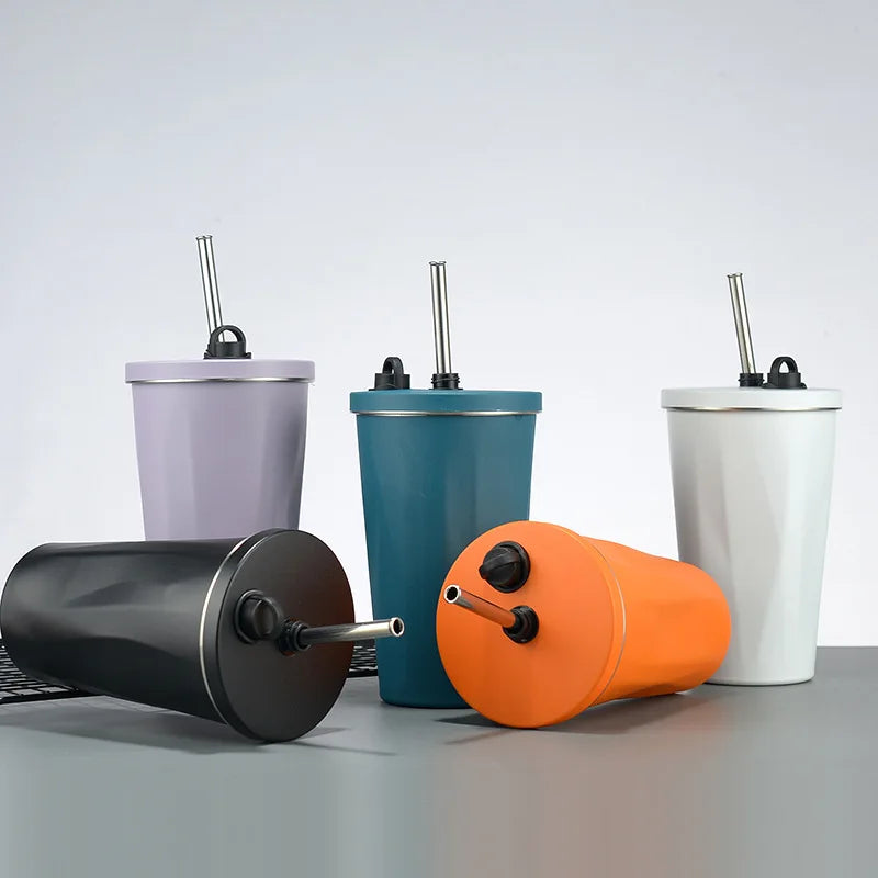 New Design Coffee Cup Portable Coffee Tumbler Tea Mug Vacuum Insulated 304 Stainless Steel Tumbler With Flip Lid