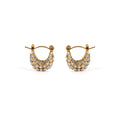 2024 Dazan NEW 18k Gold Plated Hypoallergenic Stainless Steel Bohemia Iced Out Zircon U Huggie Earrings Fancy Exquisite Jewelry