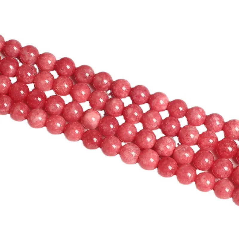 Factory Price 6/8/10mm DIY Round Rhodonite Beads for Jewelry Making Rhodochrosite Polished Red Stone Beads