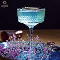Turkish Classical Engraved Goblet Wide Mouth Champagne Glass Bar Creative Cocktail Glass Tower Cup