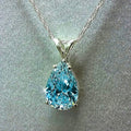 Huitan Water Drop Elegant Pure Pendent Necklace Pear Zircon Women Lady Girls Gifts Crystal Necklace Silver