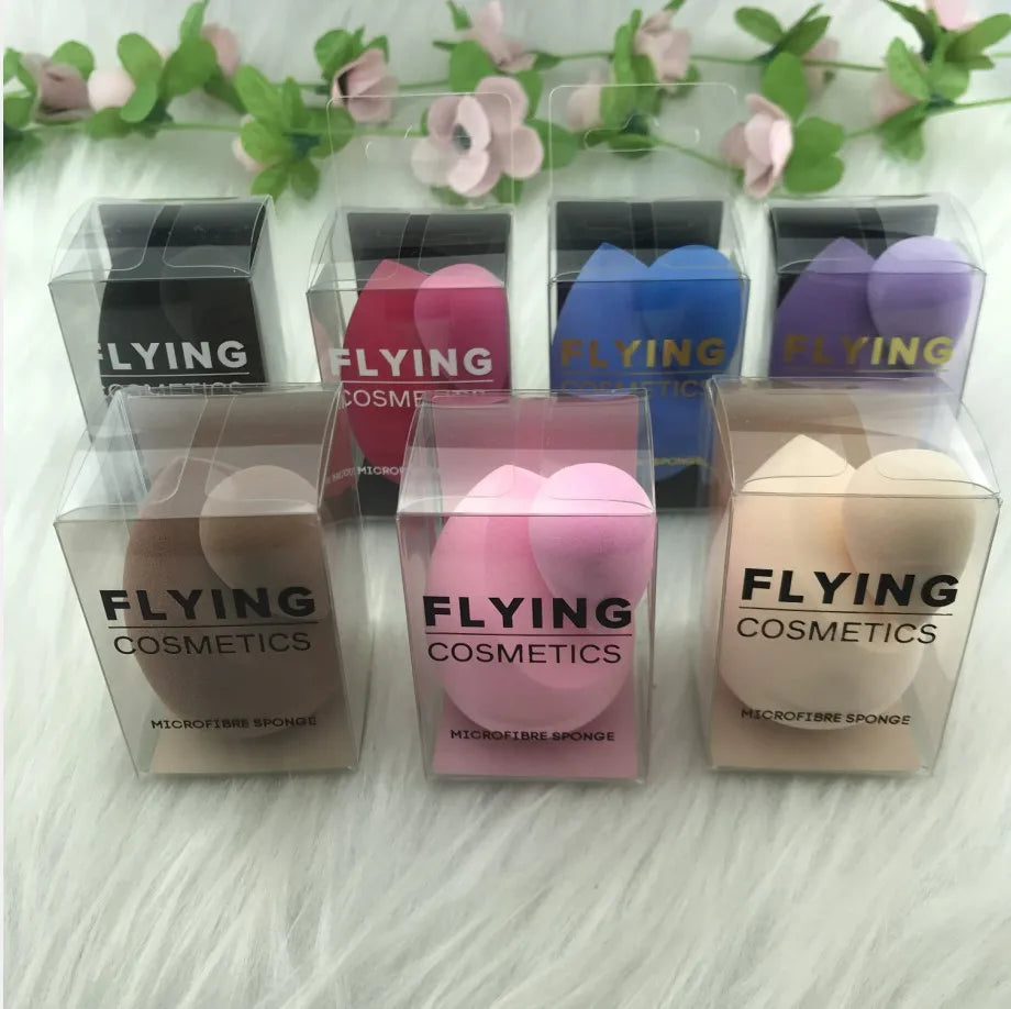 Wholesale Private Label Custom Latex Free Sponge Packaging Custom Logo Washable Facial Beauty Makeup Sponge Blender Set FLY