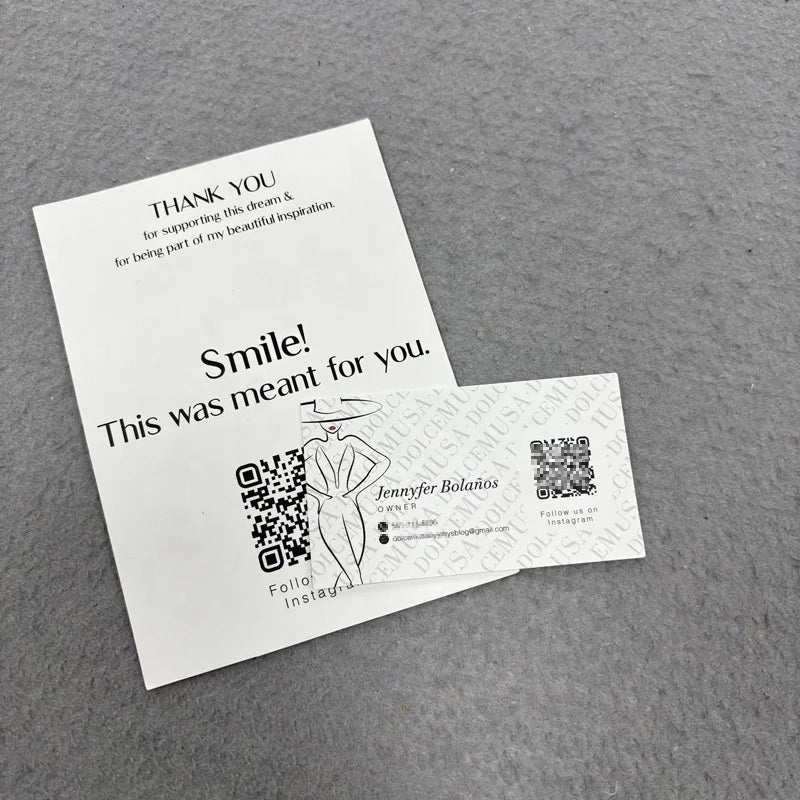 Custom Print Thank You Card Business Card With QR Code Paper Card Thank You for Your Purchase Printed Products Hang Tag