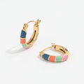 JLE0262 18K PVD Tarnish Free New Spring & Summer Colorful Enamel Dainty Stainless Steel Hoop Earring