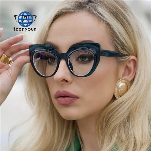 Teenyoun Women Blue Light Blocking Optical Eyeglasses Frame Oversized Irregular Anti-Blue Light Optical Glasses Frame Wholesale