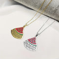 2025 Fashion Enamel Watermelon Peace Dove Palestine Earrings Necklace 18K Gold Stainless Steel Palestine Flag Necklace Jewelry