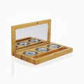 Eco Friendly Cosmetic Palette Container Bamboo Makeup Packaging 3 Colors Bamboo Eyeshadow Palette