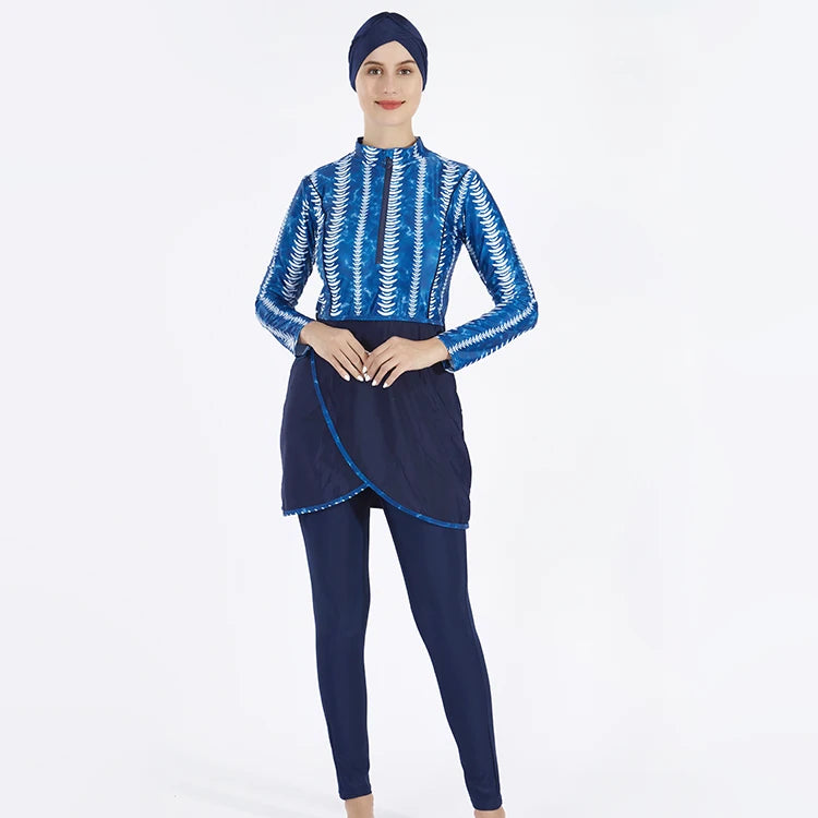 Modest Full Covered Islamic Swimsuit Customizable Long Sleeve Muslim Swimsuit Burkini Hijab Sport Hijab Swimsuit