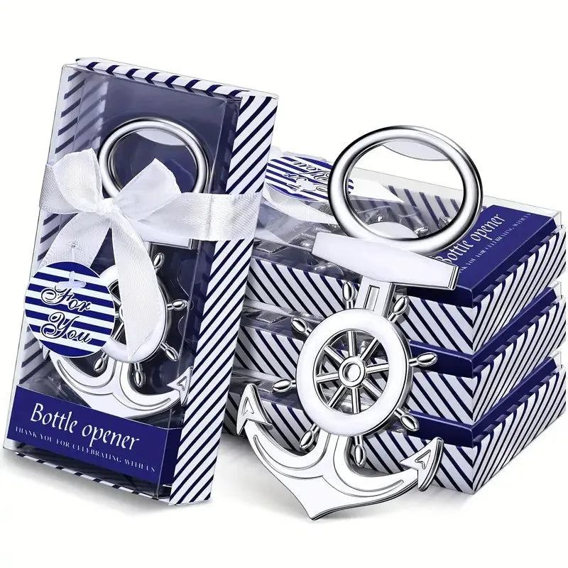 Nautical Anchor Bottle Openers Metal Ship Wheel Design Versatile Celebration Gifts for Anniversaries Weddings Guest Gifts