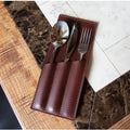 PU  Leather Personalized Cutlery Pouch Holder Cafe Bar Restaurant Cutlery Organizer Utensil Organizer Spoon and Fork Holder