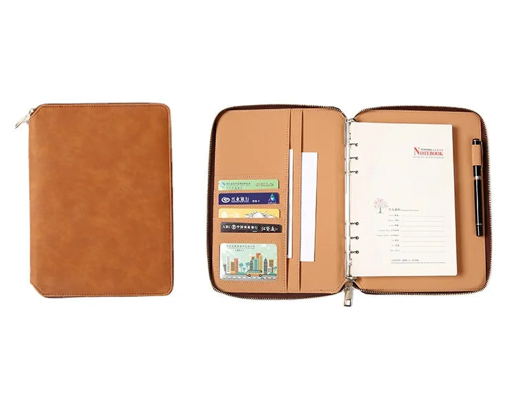Custom A5 Binder 6 Rings Ring Soft Vegan Leather Planner Sublimation Budge Cash Envelope Wallet Binder