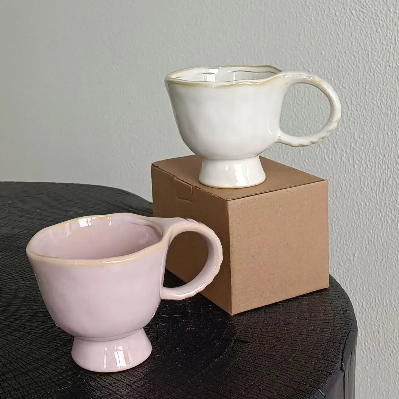 M Ceramic Retro Tall Mug Hand Pinched Irregular Middle Ancient Style Milk Tea Coffee Latte Cup Creative Kitchen Gift