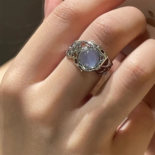 Fashion Geometrical Irregular Baroque Pearl Ring for Women Vintage Open Adjustable Finger Rings Party Jewelry