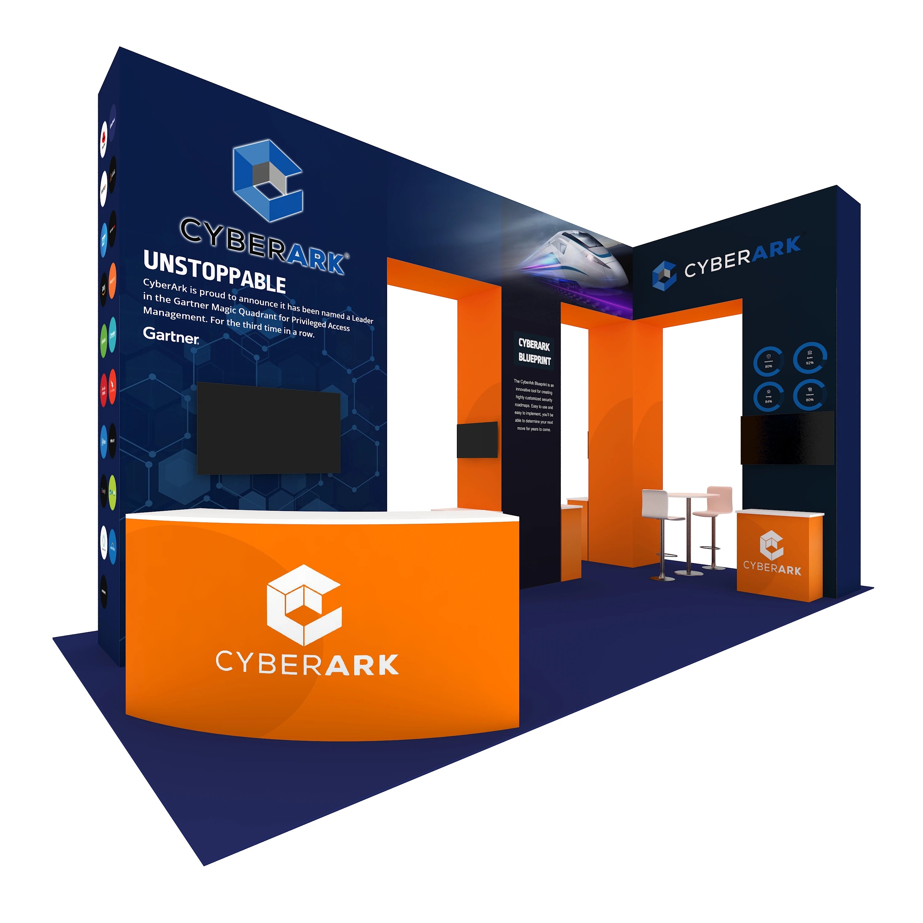 Tension Fabric Aluminum Frame Custom Trade Booth Easy Installation Customized Size 10x20ft Portable Exhibition Backdrop Custom